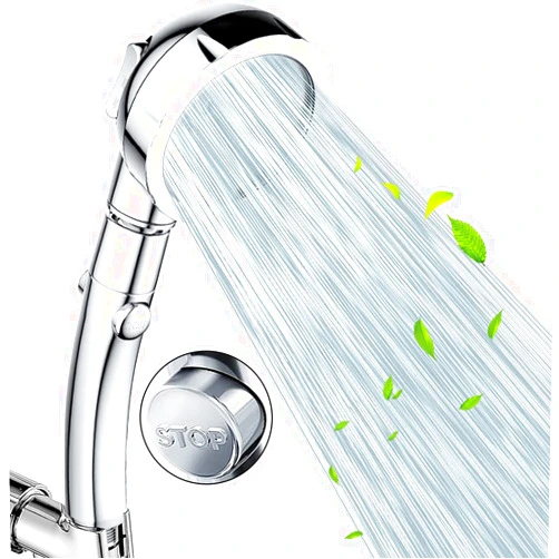 Nosame Shower,High Pressure Handheld Shower Head with ON/Off Pause Switch 3-Settings Water Saving Showerhead, Chrome Finish Bathroom 1.6 GPM Shower Accessorie