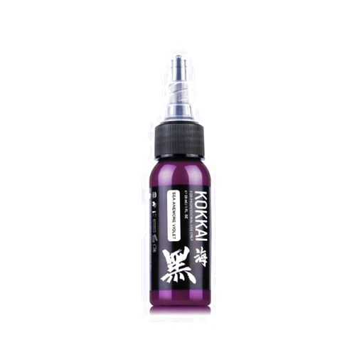 Kokkai sumi Tattoo Ink, Premium Quality, Precision Medium Viscosity, Rich Hue, Quick Healing, Acrylic-Free, Water-Based, Ready-to-Use Ink for Precision Tattooing (Sea Anemone Violet, 0.5 oz)