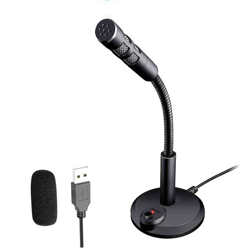 Blapsuro USB Computer Microphone,Plug and Play Desktop PC Laptop Microphone with Mute Button and LED Indicator for Streaming,Podcasting,Recording,Gaming,Skype,YouTube Mic for Mac or Window Black.