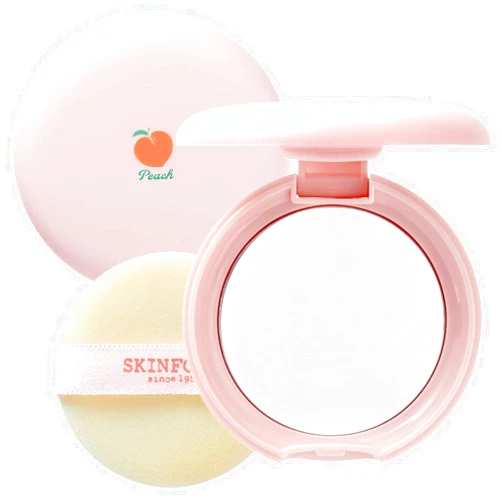 SKIN FOOD since 1957 SKINFOOD Peach Cotton Pore Blur Pact - Sebum Control Pack with Silky Texture - Long Lasting Makeup Fixing - Pore Primer with Mineral Powder for Oily Skin - Pore Quick Minimizer