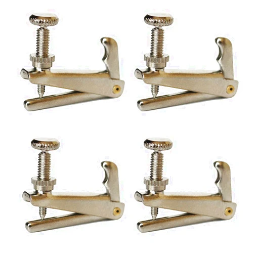 Jiayouy 4Pcs Violin Fine Tuners 3/4-4/4 String Adjuster Fine Tuner Violin Parts Silver