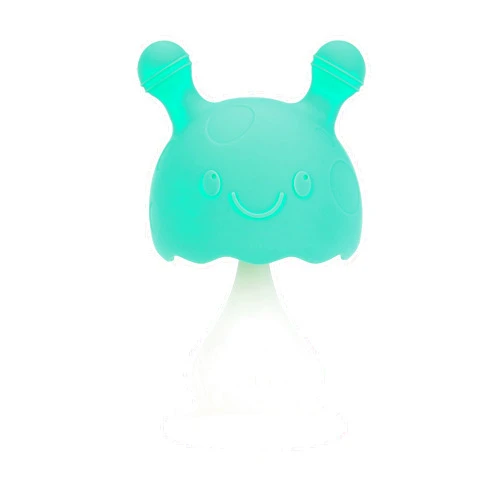 Nuby Super Soft Silicone Teether with Suction Base - Visually Stimulating and Easy to Grasp Toy for Baby Teething Relief - 3+ Months