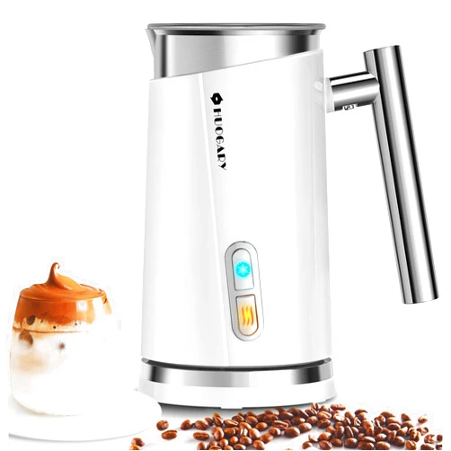 Huogary Milk Frother, Milk Steamer for Milk Foam & Hot Milk(4.5oz/10.5oz), Electric Milk Frother and Warmer for Homemade Coffee, 120V (Black) (white)