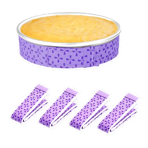 Growtail 4 Pcs Bake Even Strip,Cake Pan Strips, Cake Pan Dampen Strips, Super Absorbent Thick Cotton,Keeps Cakes More Level and Prevents Crowning with Cleaner Edges