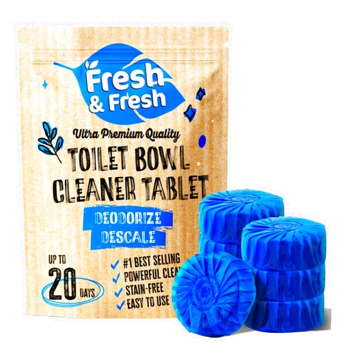 Fresh & Fresh Disposable Toilet Bowl Cleaners(20 Tablets) Odor Eliminator, Fresh Scent, Multipurpose Residential and commercial Toilet Cleaners 2-3 week Lasting Toilet Bowl Cleaner