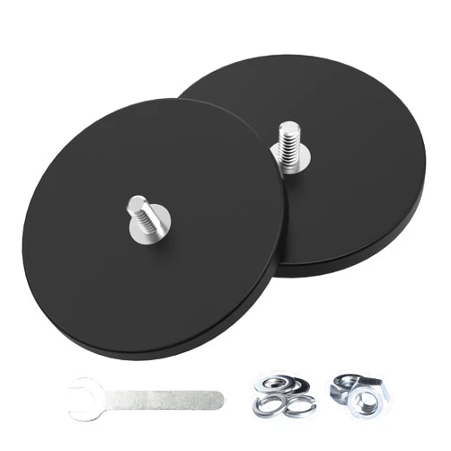 Magnetpro 2 Pieces Strong Rubber Coated Mounting Magnets Anti-Scratch & Anti Corrosion, Over 120 LB Adhesive Power, with 1/4