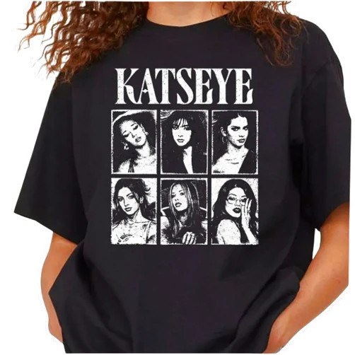 Handmade KATS.Eye Retro Vintage Style Photo Collage T-Shirt Pop Culture Casual Crewneck, Katse.ye Merch Multicolor Women Men Kids