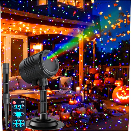 Fammart Laser Christmas Projector Lights Outdoor, Motion Star Laser Light Show, Holiday Projector Decorations for Outside Yard House - Waterproof, 3 Color RGB, Great Coverage