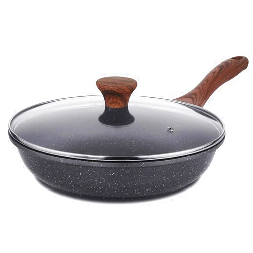 SENSARTE Nonstick Frying Pan Skillet with Lid, Omelet Pan with Cover, Healthy Egg Pan Chef's Pan, Kitchen Cooking Pan, PFOA Free (8inch + Glass Lid)