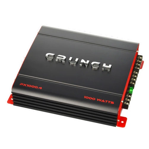 Crunch PX 1000.4 4 Channel 1000 Watt Amp A B Class Car Truck Motor Vehicle Stereo Power Amplifier, Lightweight 5.4 Pounds Black