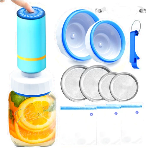 Imboxx Mason Jar Electric Vacuum Sealer Compatible with Wide and Regular Mouth Food Saver With Accessories Jar Lids Vacuum Bag Hose Canning Jar Opener