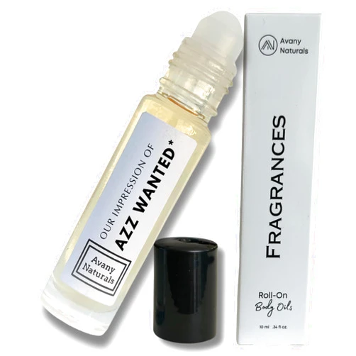 Avany Naturals Cologne Oil for Men - Roll on Body Perfume, Long Lasting Scent, Travel Size Oil Based Parfum, Type Fragrance in Sleek Glass Bottle for Man (10 ml, AzzaroWanted-Type)