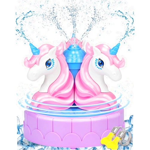CozyJoyz Outdoor Water Sprinkler for Kids, Unicorn 360° Rotating Water Spray Sprinkler Toy, Summer Water Toys, Sprinklers for Yard Kids Ages 3+