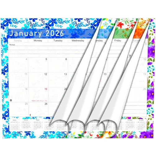 PELICAN INDUSTRIAL 2026 Calendar 12 Months Student Calendar/Planner for 3-Ring Binder, Desk, or Wall -v022