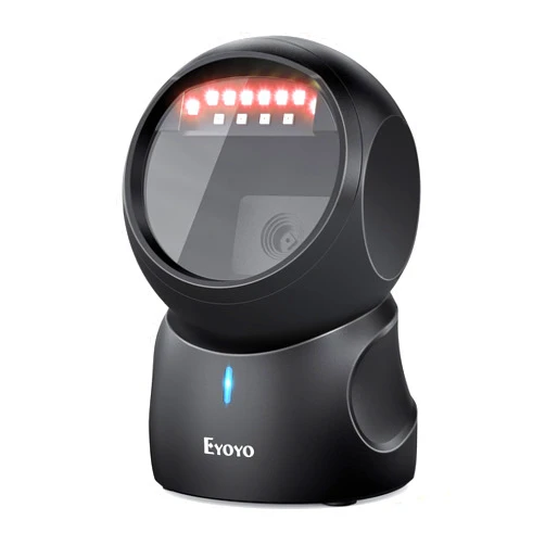 Eyoyo Barcode Scanner, QR 2D Hands-Free Omnidirectional Automatic Sensing Scanning USB Desktop Barcode Scanner, Wired Bar Code Reader Screen Scanning for POS PC Supermarket Library Retail Bookstore