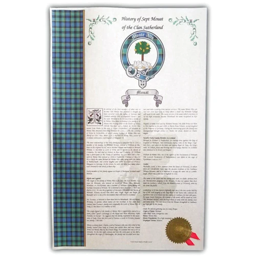Mr Sweets Houson Scottish Clan & Sept 11x17 History Print - Tartan, Buckle, Crest, Last Name Surname Meaning, Genealogy, Family Tree Research Aid, Roots, Ancestry, Ancestors and Namesakes