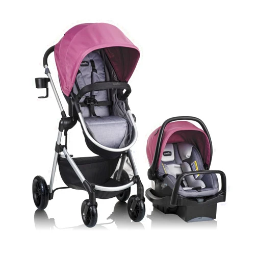 Evenflo Pivot Modular Travel System with LiteMax Preemie and Infant Car Seat (Dusty Rose Pink)