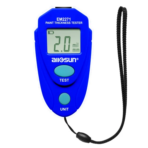 Allsun ALLOSUN-EM2271 Digital Painting Thickness Meter Mini LCD Car Coating Thickness Gauge, Blue