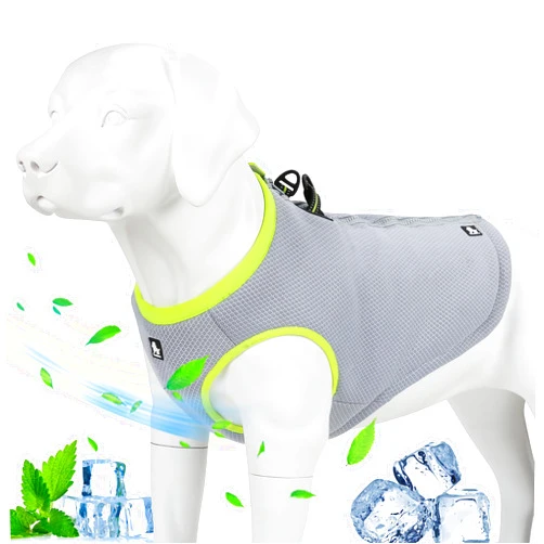 Juxzh Truelove Dog Cooling Vest Harness Cooler Jacket with Adjustable Zipper for Outdoor Hunting Training and Camping Medium (Pack of 1) Green