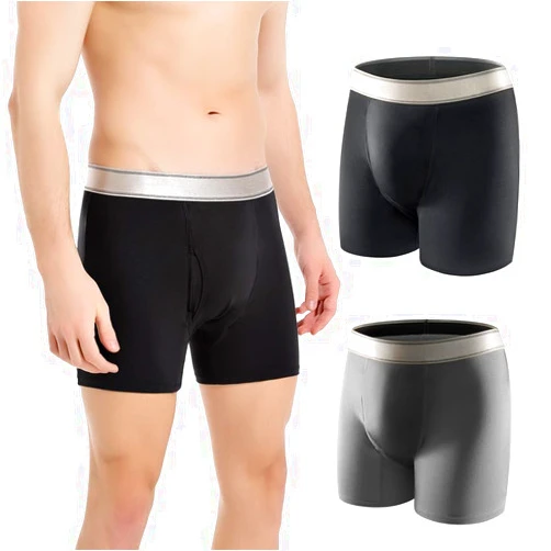 CARER Healthcare Incontinence Pregnancy Washable Incontinence Underwear with Front Fly - Absorbent 150ML Leak Proof Reusable Mens Boxer Briefs 2 Pack, 2X-Large