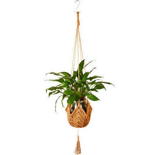 Shappy Macrame Plant Hangers Jute Crochet Plant Boho Hanger Large Hanging Wall Plants with 1 S Shaped Hooks for Indoor Outdoor Home Decorations Fence Planters Flower