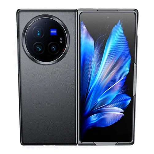 AFYTX Case for Vivo X Fold 3 Pro, Premium Leather Plating PC Frame Minimalist Lightweight Slim Shockproof Protective Cover for Vivo X Fold 3 Pro,Black