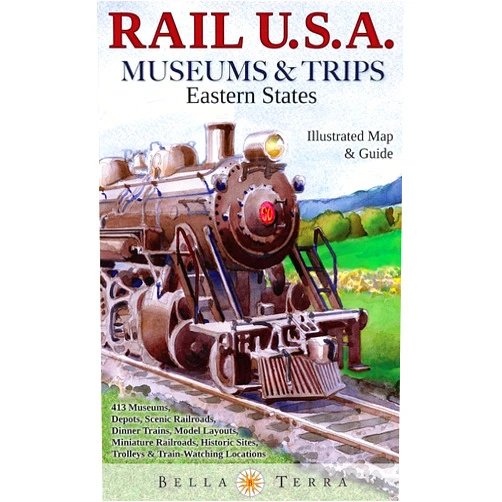 By Eric Riback (Author), Bella Stander (Editor), James Mann;Rob Thorpe;Don Coker;Peter Mason;Mapping Specialists Ltd. (Illustrator) & 1 more Rail USA Museums & Trips Guide & Map Eastern States 413 Train Rides, Heritage Railroads, Historic Depots, Railroad & Trolley Museums, Model Layouts, Train-Watching Locations & More!