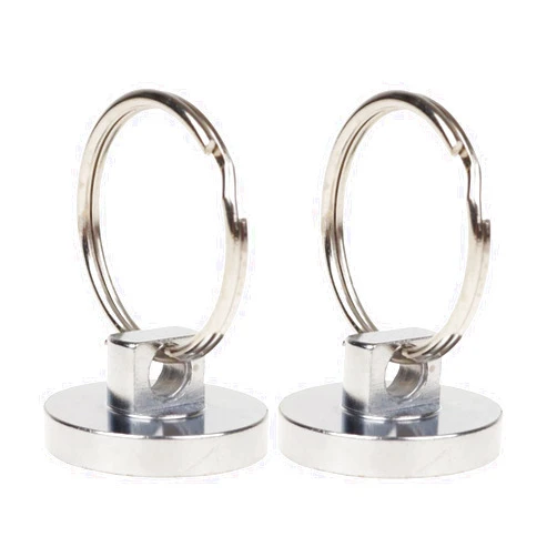 AOMAG Super Strong Neodymium Magnet Holds 35 Lbs Sintered NdFeB Magnetic Hooks (Pack of 2) (Split Ring)