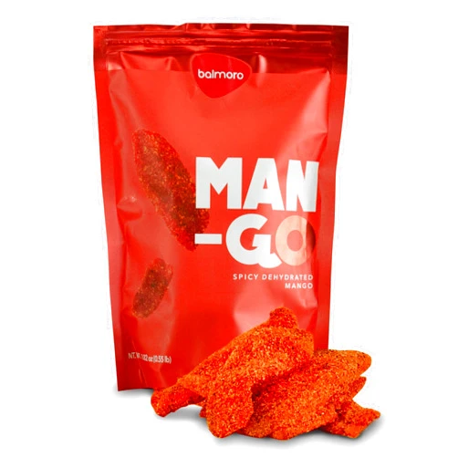 Balmoro Spicy Dehydrated Mango (8.8 oz) - Spicy Dehydrated Mango Fruit Slices - Chili Mango Dried Fruit - Dried Mango with Chili