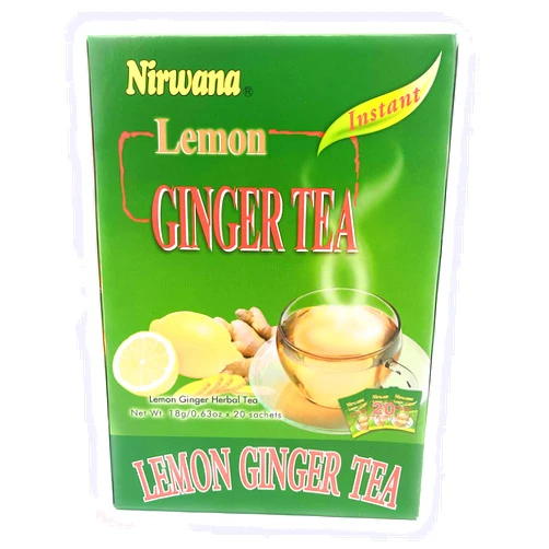 NIRWANA LEMON GINGER HERBAL TEA 20 SACHETS 24 BOX MASTER CASE
