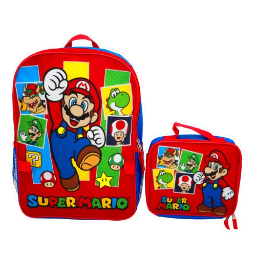 AI ACCESSORY INNOVATIONS Super Mario Brothers 2 Piece Backpack Set, Boys & Girls 16