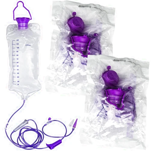 VWJ Enteral Delivery Gravity Bag Set, 1200ML Gravity Feeding Bag, Disposable Enteral Nutrition Bag, Large Bore - Health Care Aids