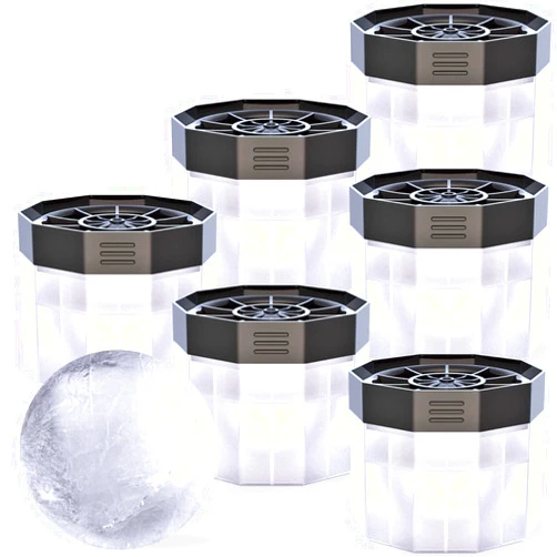 BELLA AMAZING PREMIUM Ice Ball Molds (6-Pack), BPA Free 2.5 Inch Ice Spheres. Slow Melting Round Ice Cube Maker for Whiskey and Bourbon