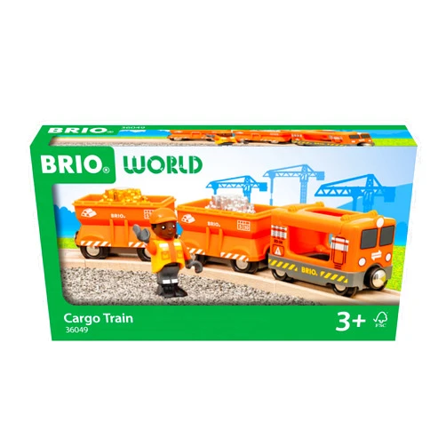 BRIO World – 36049 Gold Cargo Train | Toy Train Set for Kids Aged 3 Years Up