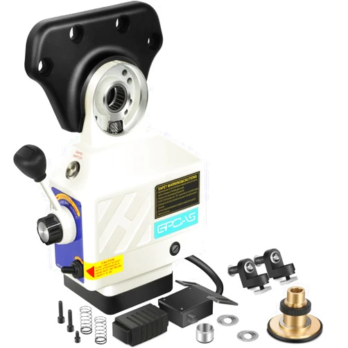 GPOAS Power Feed X-Axis for Milling Machine 450 in-lb Torque, 0-200RPM Table Milling Machine Power Feed 110V,for Bridgeport and Some Knee Type Mills with a 5/8
