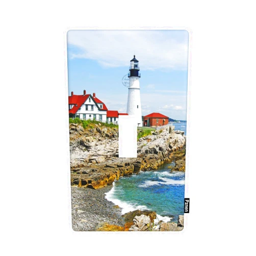 Pznen Lighthouse Single Toggle Light Switch Cover Coastal Style Nautical Lighthouse Ocean Sea Beach Themed 1 Gang Toggle Wall Plate Standard Outlet Receptacle Cover