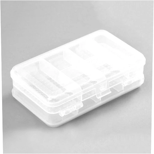 MUXSAM Double Sided Storage Organizer Container with Dividers, 1-Pack Jewelry Box Case 5.6x3.3in for Craft Beads Makeup Rings Earrings Necklace Fishing Tackles Screws (Plastic Front 4 + Back 6 Grids)