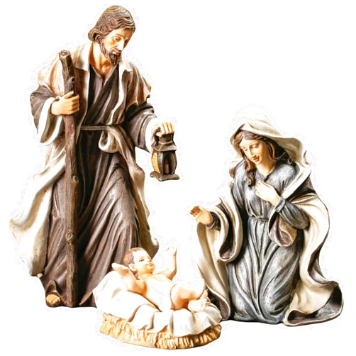 Sullivans Holy Family Nativity Set of 3, Mother Mary, Baby Jesus, Joseph, Hand Painted Nativity Sets for Christmas, Tabletop Desk Display Christmas Décor