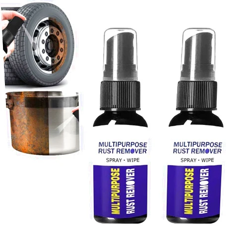 NHIKLATA Rust Remover Spray - Multi-Purpose Rust Remover Rust Inhibitor Derusting Spray, Rustout Instant Remover Spray, Anti Rust Inhibitor Derusting Spray, Car Maintenance Cleaning Rust Dissolver (2pcs 30ml)