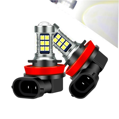 Jewkot 2 PCS Car LED Fog Light Bulbs, Non-polar Design, Super Bright Waterproof Metal Vehicle Lighting Bulbs, 360-degree Illumination, Universal 11W 12V 6500K Automotive Bulbs (White Light #H8/H11)