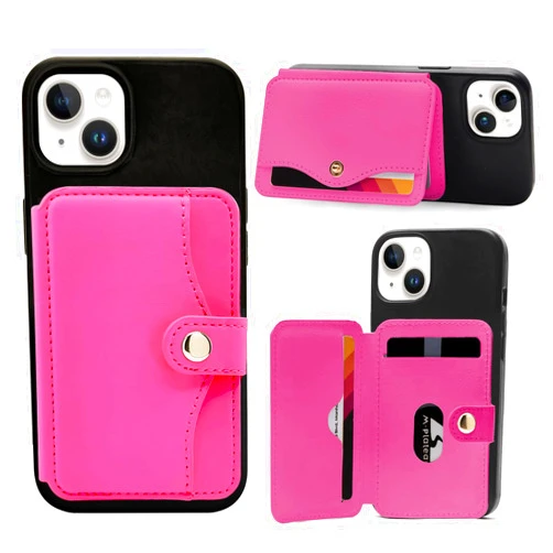 M-Plateau Card Holder for Back of Phone With 3M Adhesive, Phone Credit Card Holder Stick On & Phone Wallet (Rose Red)