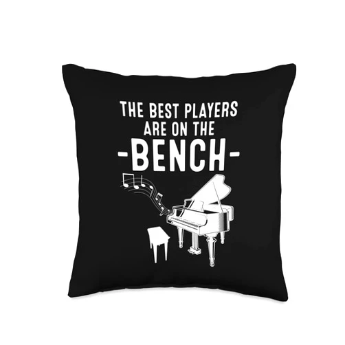 Cool Music Lover Musician Humor Quote Fan Designs Funny Piano Player Gift for Men and Women Cute Bench Pianist Throw Pillow, 16x16, Multicolor