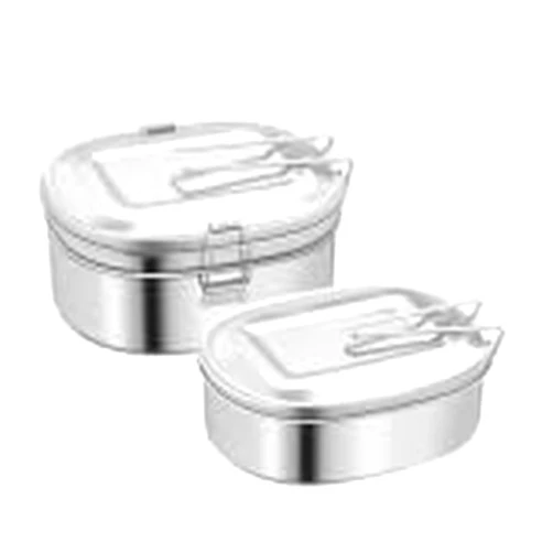 Euapeark 2 Packs Lunch Boxes, Stainless Steel, Leak-Proof, for Travel and Work