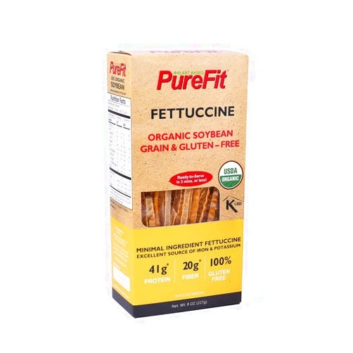 PureFit - Organic Soy bean Fettuccine Pasta - Low carb pasta, High protein, Keto Friendly, Gluten-Free, Vegan, Non-GMO, Kosher, Soy bean noodles, 1 Box (8 Oz, 4 Servings)