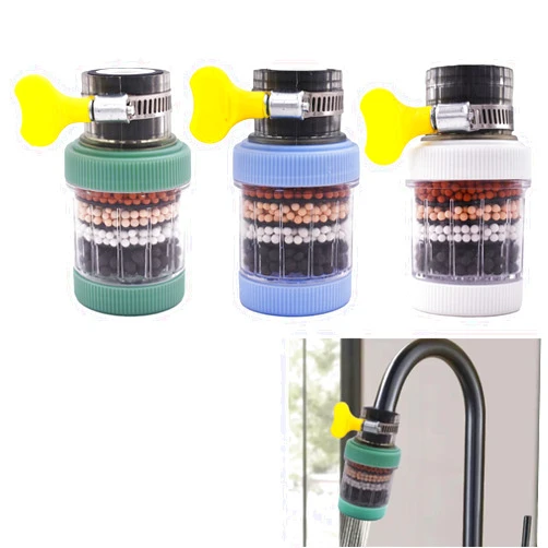 LiXiongBao 3 Pack Faucet Mount Filters,Faucet Water Filter for Kitchen,Activated Carbon Faucet Water Purifier Tap Filtration for Kitchen Bathroom Removes Chlorine Fluoride Heavy Metals Hard Water (Random Color)
