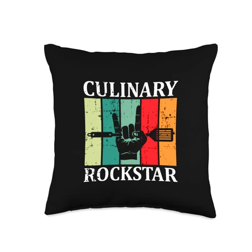 Culinary Rockstar Chef Cook Apparel Culinary Rockstar Chef Cook Culinary Lover Throw Pillow