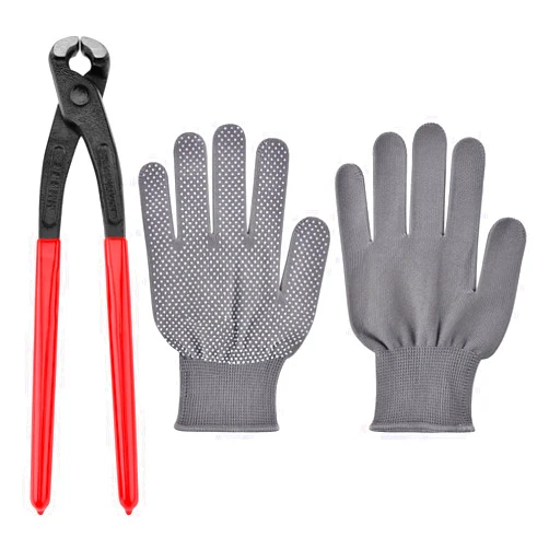 FuGuiHui 9 inch Ear Clamp Pliers Ear Hose Clamps Tool with Gloves Hoses Clamp Crimping Tool Carbon Steel Pinch Clamps Pliers for Pipe Hose Clam p(COLOR:red)