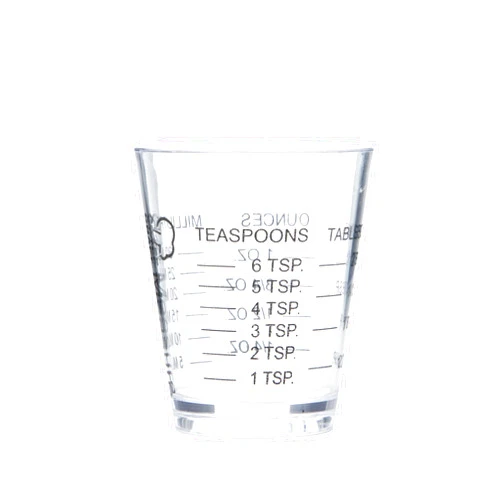 Chef Craft Classic Plastic Shot Glass Measurer, 1 ounce teaspoon/tablespoon, Clear