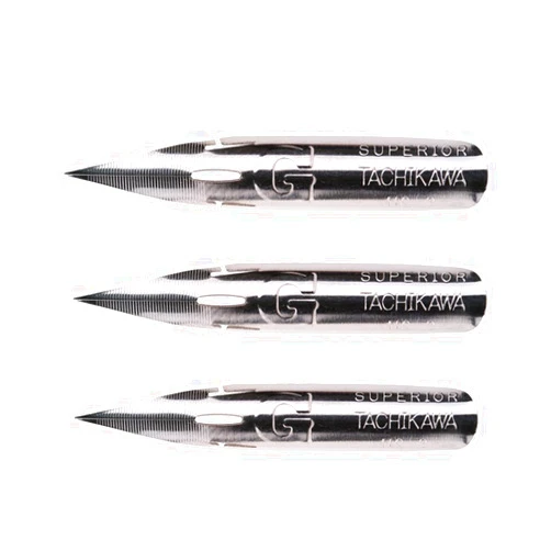 MyLifeUNIT Tachikawa Comic G Nib, Manga G-Pen Nib, Pack of 3