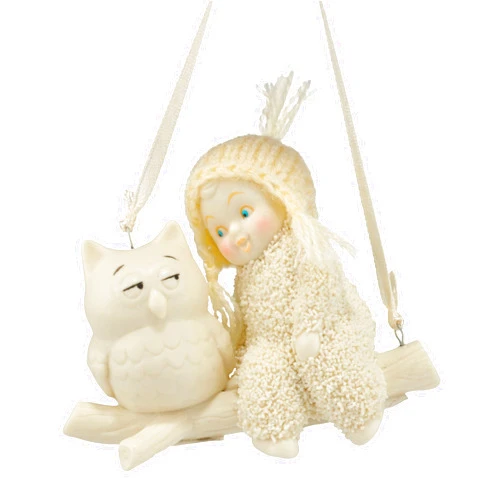 Department 56 Snowbabies Celebrations Wise Advice Owl Hanging Ornament, 2.6 Inch, White